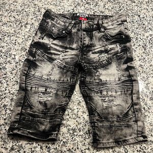 Boys Shorts, Black and Grey Distressed Size 10